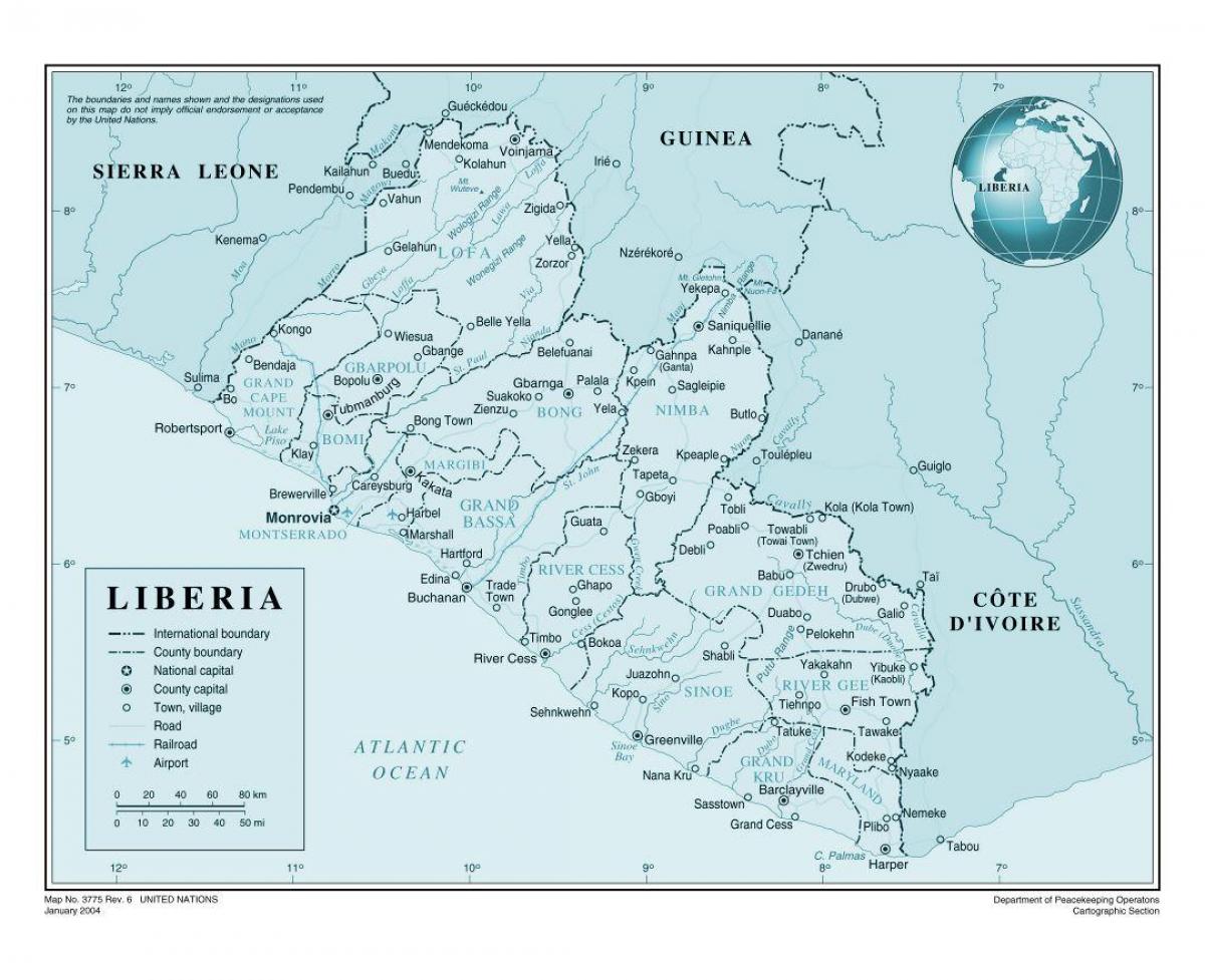 քարտեզ օդանավակայան Լիբերիա 