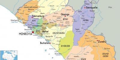Քաղաքական քարտեզը Լիբերիայի