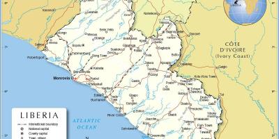 Քարտեզ Լիբերիայի Արևմտյան Աֆրիկայում