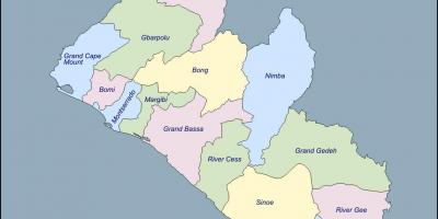 Քարտեզ երկրների Լիբերիայի 